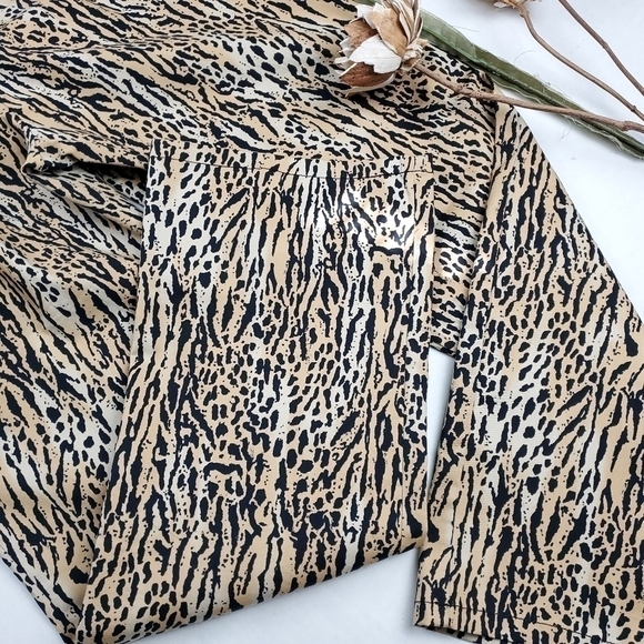 New Susan Bristol Leopard Print Cotton Spandex Pants Size 8 Petite - Picture 13 of 13